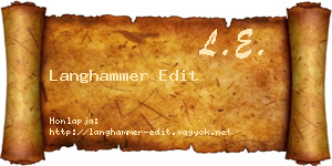 Langhammer Edit névjegykártya
